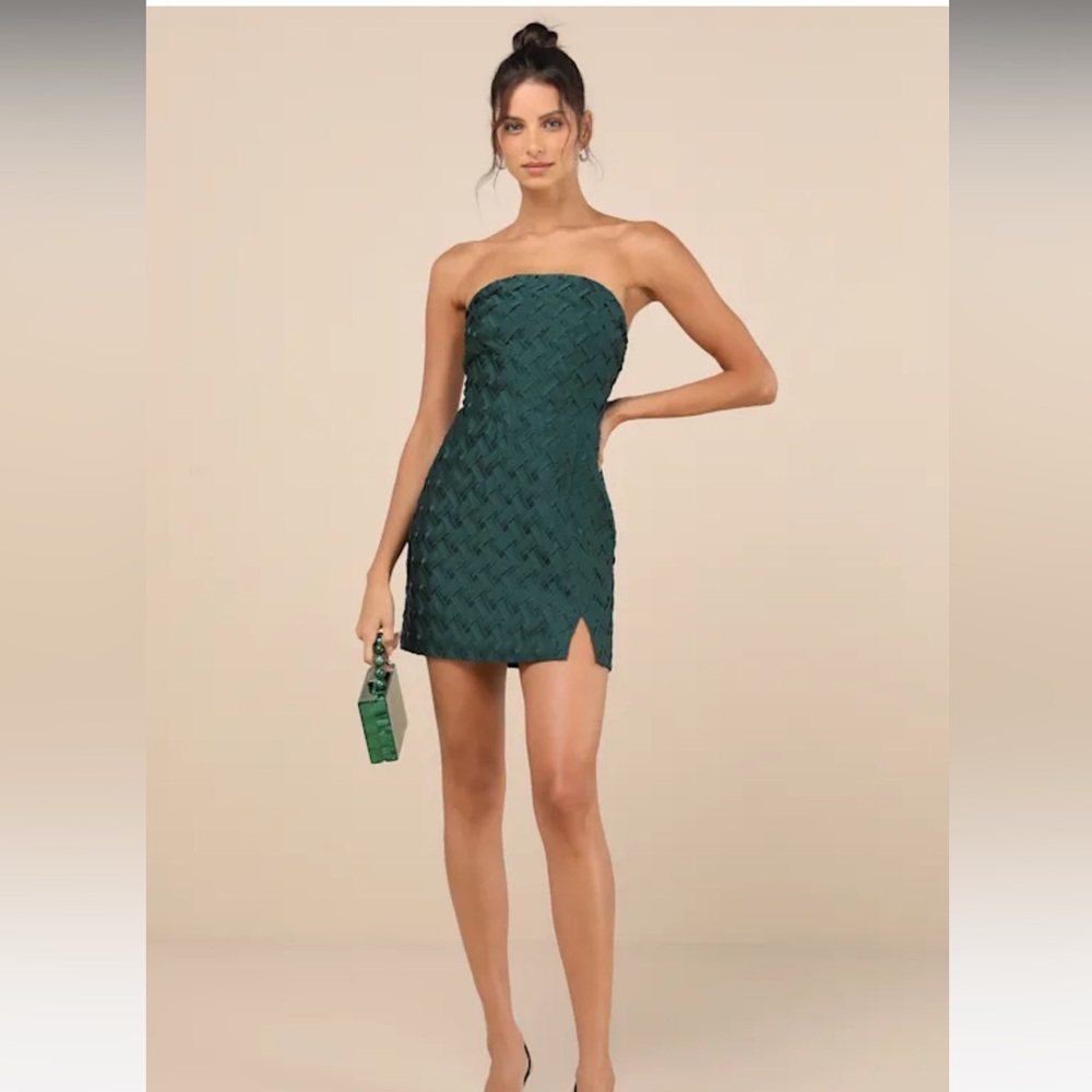 LULUS emerald Woven dress NWT